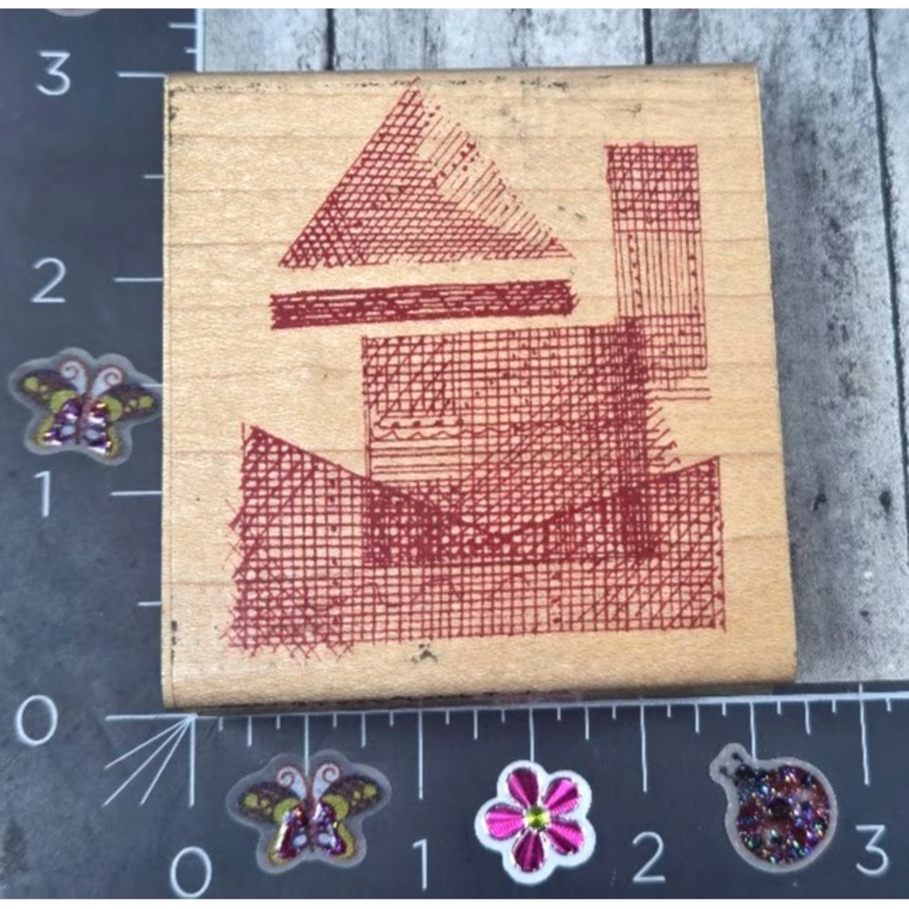 Hampton Art Square Sketch Texture 2604 Rubber Stamp Wood #Q11